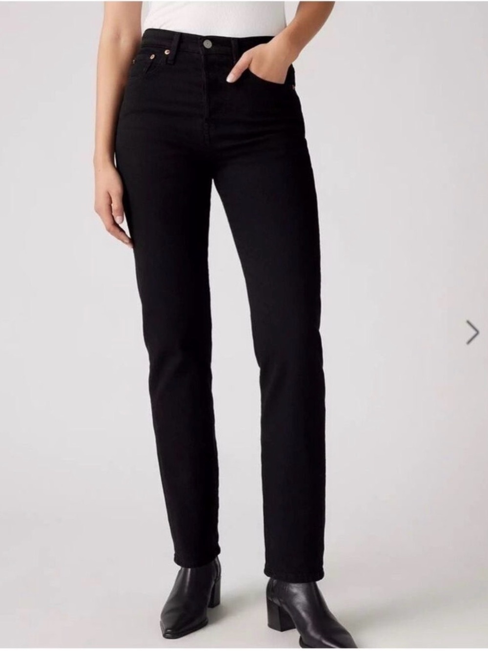 Levis Wedgie straight black jeans Size 25”